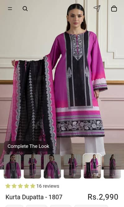2pc Zellbury Kurta and Dupatta.