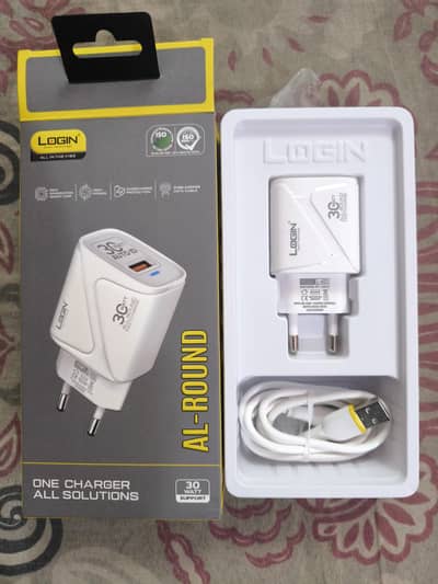 login 30 watt faster charger