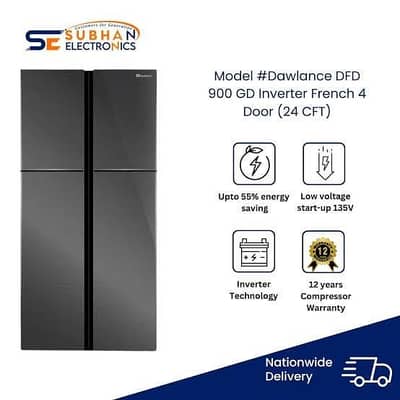 Dawlance DFD 900 GD Inverter French Door Refrigerator – 24 CFT