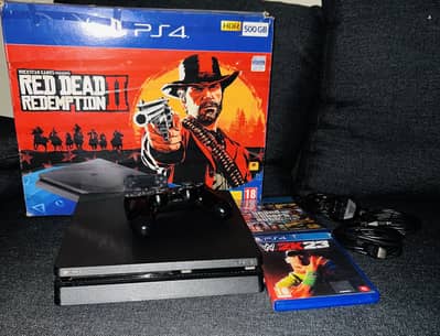 PS4 Slim 500GB — Original Box + Controller + 2 Games
