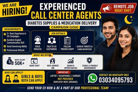 Experienced Call Center Agents Required : Remote job