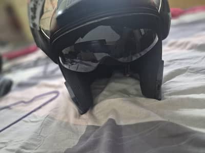 Double Visor Flip-Up Helmet | Red & Black Graphics | 8 Months Used