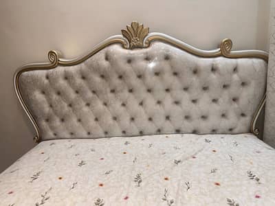 Bed with side table Mattress and dresser