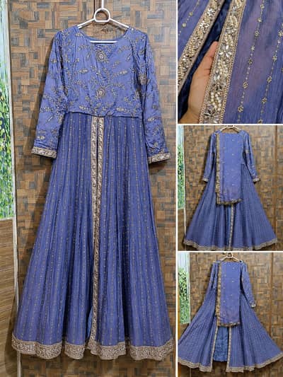 Beautiful Blue/Lavender Anarkali Maxi