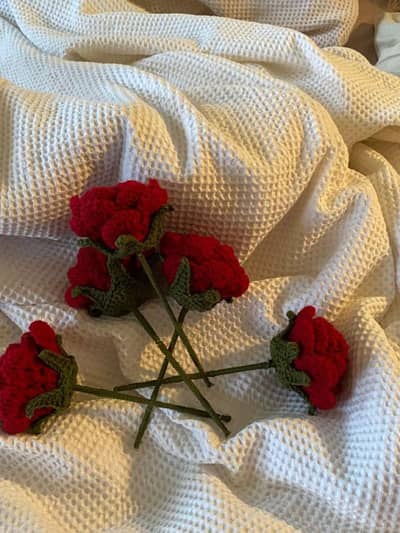 Handmade Crochet Flower Bouquet sunflower rose& keychains available