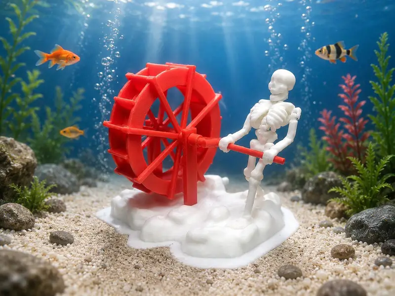 Aquarium Dancing Skeleton with bubbles — photo 4