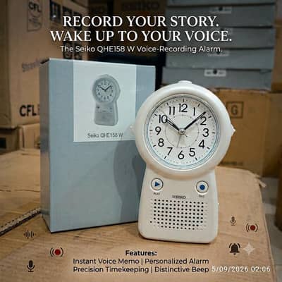 Seiko QHE158 WVoice recording Alarm Clock –Brand new Box Pack