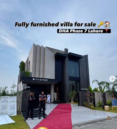 1 Kanal Ultra Modern Fully Furnished Villa Available For Sale In DHA Phase 7 Top Of The Line Furniture Prime Location Very Close To Raya Commercial
