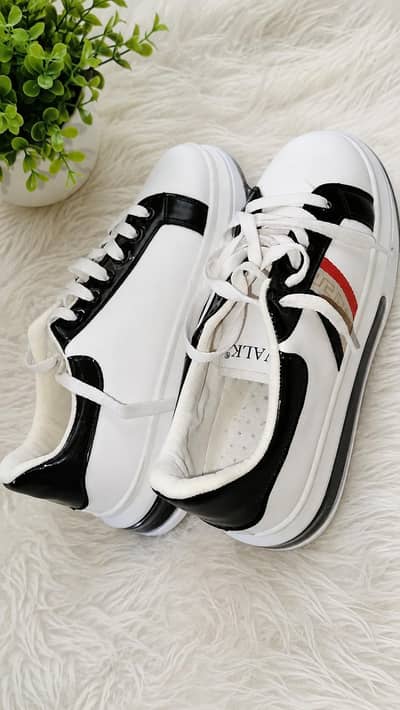 White & Black Trendy Sneakers for boys 