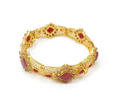Beautiful Golden Traditional Stone Design Kara | New