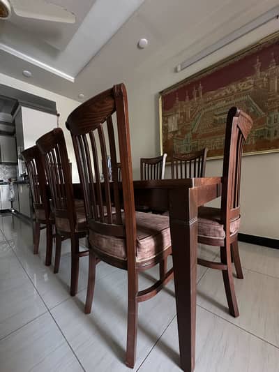 8 Seater Wooden Dining Table with 8 Chairs – Elegant Dining Set