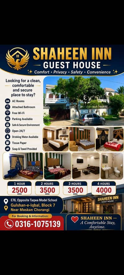 SHORT STAY ROOMS AVAILABLE GULSHAN JAUHOR