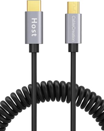 Coiled USB C to Micro USB OTG 480Mbps Type C to Micro USB Cable