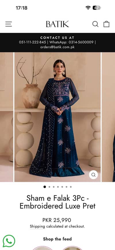 Sham e Falak 3Pc Embroidered Chiffon Suit – Luxury Pret