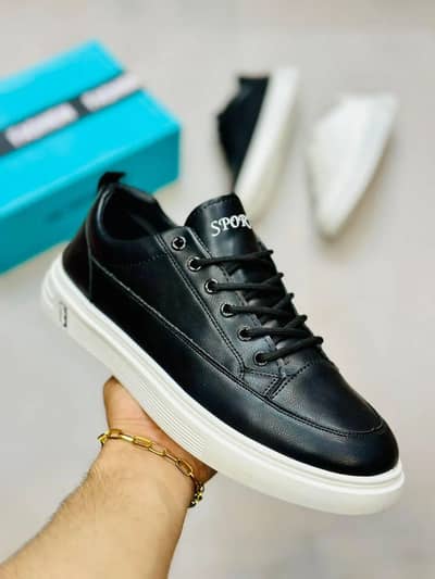 BLACK LEATHER REGZINE SNEAKERS FIR MENS