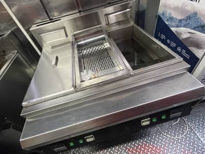Commercial Double Tank Electric Deep Fryer - Stainless Steel