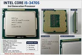 Intel Core i5-3470S 3rd Gen Processor – 2.90GHz with 4gb ram drr3
