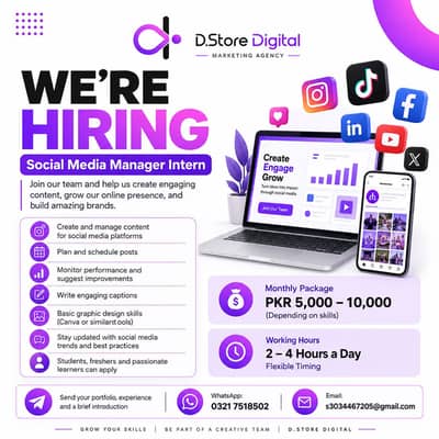 Hiring Social Media Manager Intern