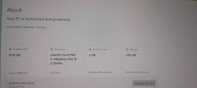 dell precision 7710 i7 6th generation