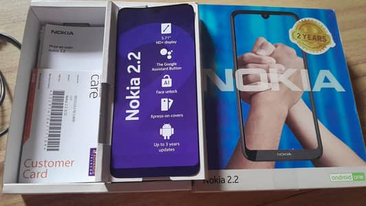 Nokia 2.2 with complete box n chrger