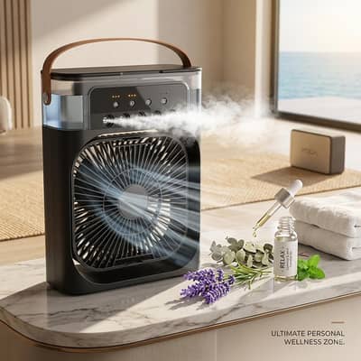 Portable mini Mist Fan/Cooler with long throw air -|Free Home delivery