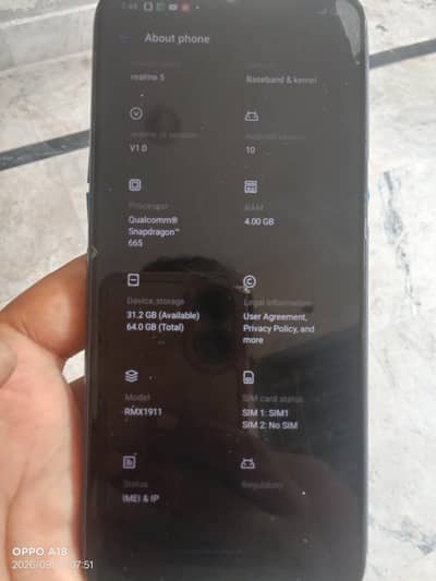 realme 4/64 penal main Thora SA shade ha Baki mobile all ok ha