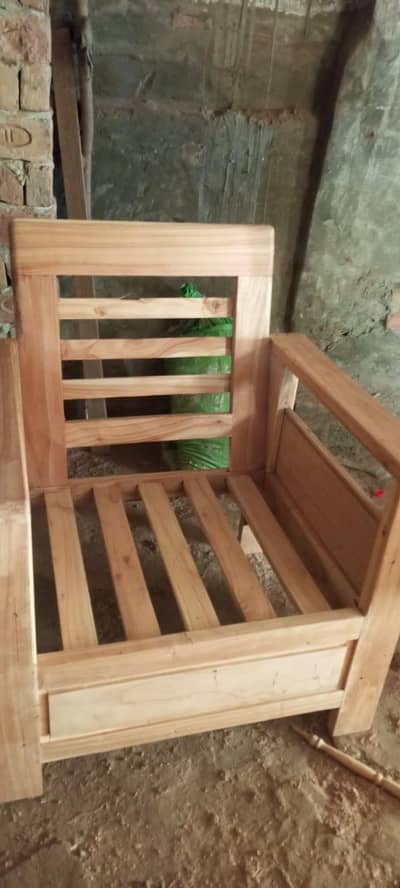 Brand New 5-Seater Wooden Sofa Set with Center Table ( unpolished)