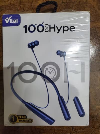 VITAL 100Hype Bluetooth Neckband | 100 Hours Battery | Brand New Pack