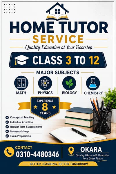Home Tutor Service Available
