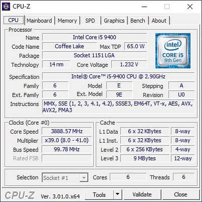 Intel I5 9400 Desktop Processor (best for gaming & editing)
