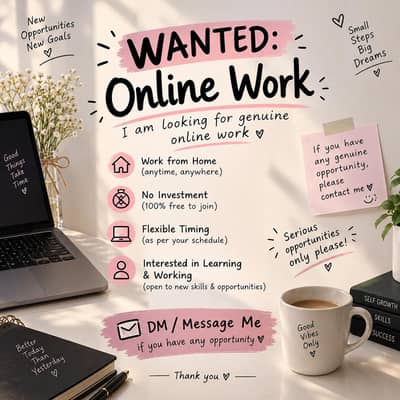 wanted online work without investment