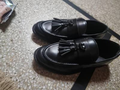 Zara black tassel loafers
