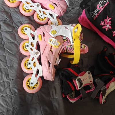 skating shoes 32 to 35 number with safety gears