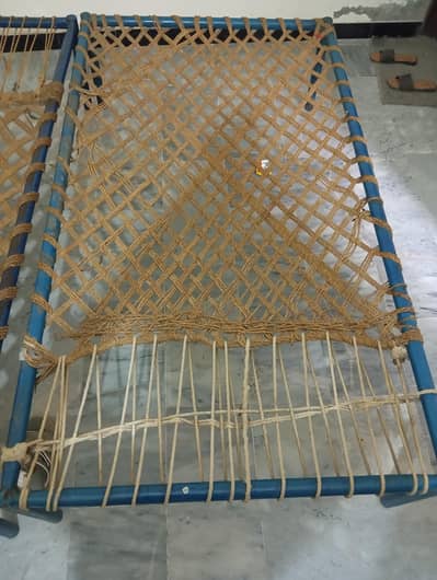 2 charpais made with pure stell with strong boring pipes