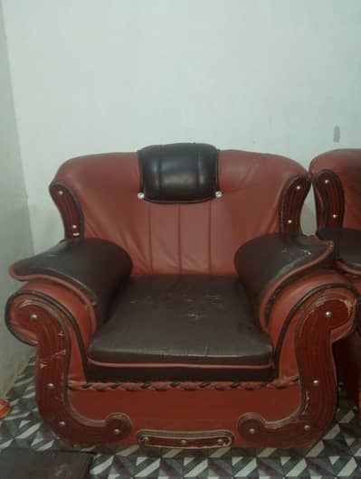 sofa set  5 seater and divider and one bad
