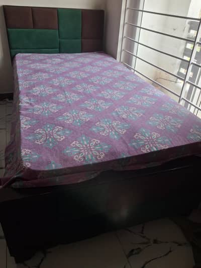 bed with spring mattress