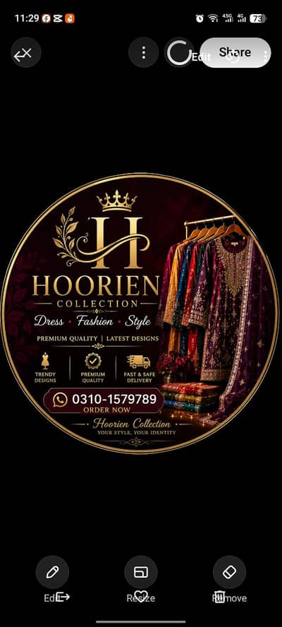 Hoorien Collection - 2 Piece Lawn Stitched Suit - Size M