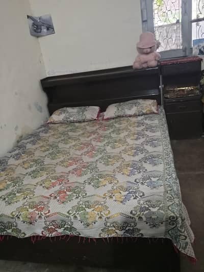 Double Bed + Dressing table+ 02 chair (nice condition)