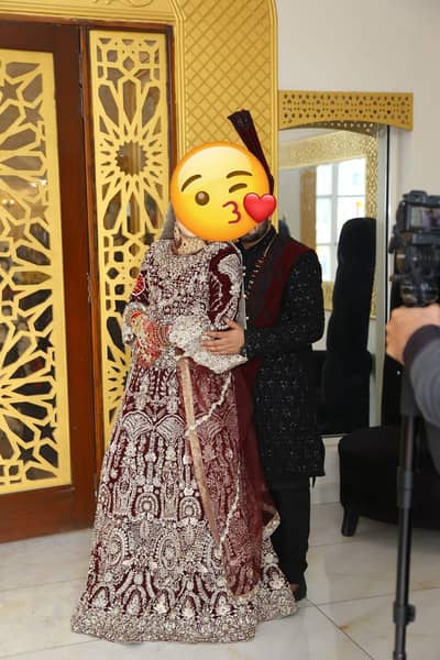 bridal lehenga in velvet stuff for sale.  only one time use .