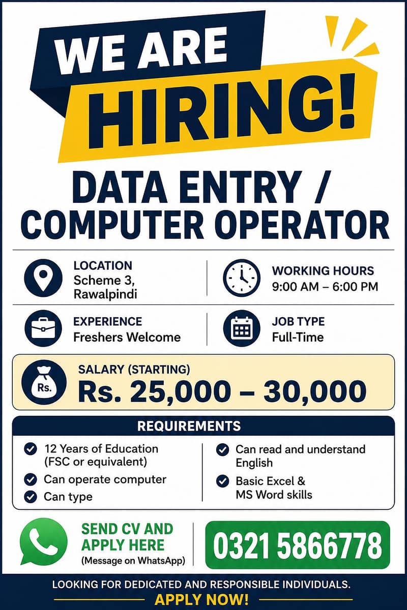 Data Entry / Computer Operator 0