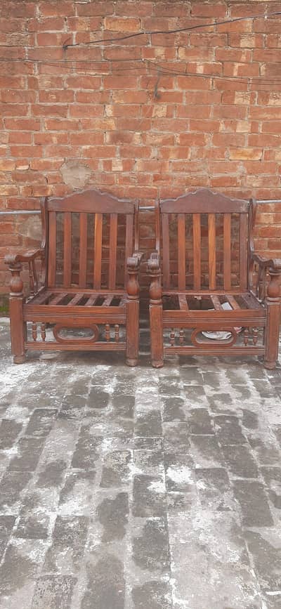 solid wood single set sofa