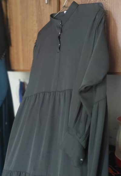 green colour 3 tier abaya