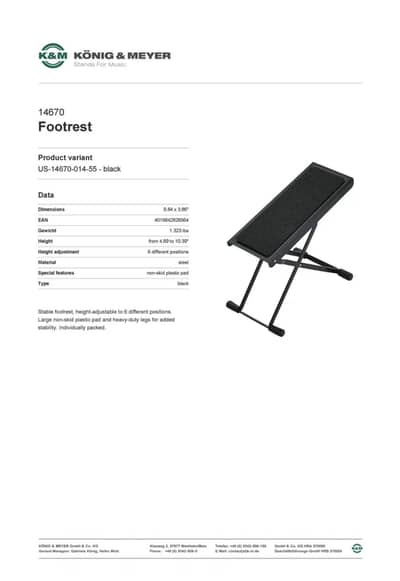 Footrest for Classical, Acoustic, Electric Guitarist