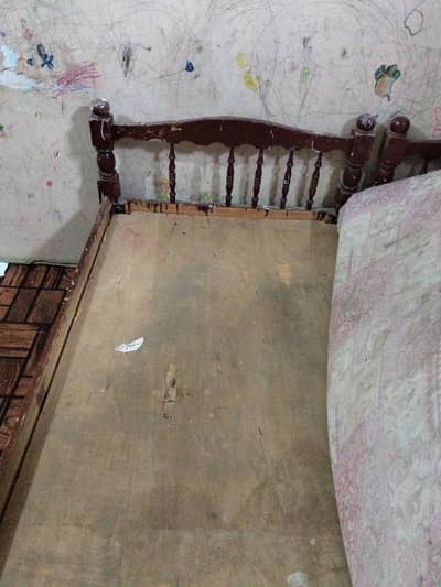Two single Wooden Bed with mattress