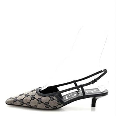 Gucci GG Slingback Pumps with Kitten heels