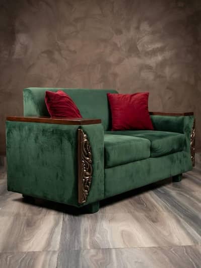 Used Green Sofa Set 12 Pieces