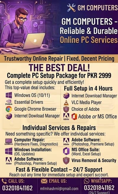 GM Computers-Your Trusted Partner for Fast Computer  Repair Service.