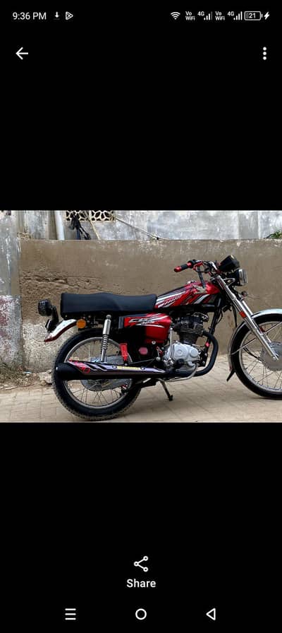 Honda 125 cg 2016 model Whatsapp number 03254954686