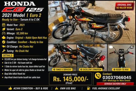 Honda CG125 Euro 2-2021 Model Black