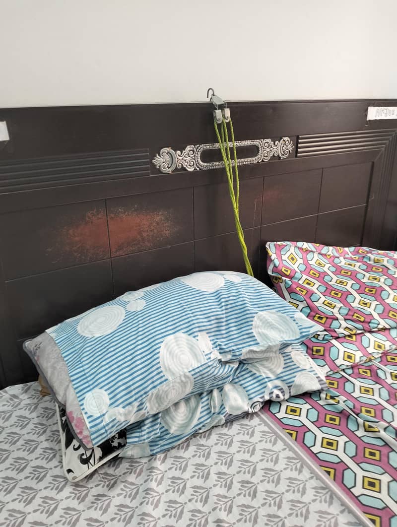 complete double bed set without mattress 0